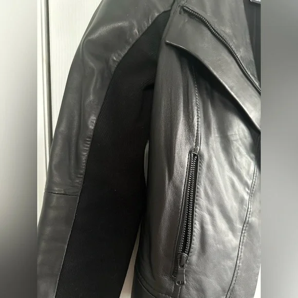TROUVÉ BLACK LEATHER JACKET - Picture 6 of 7